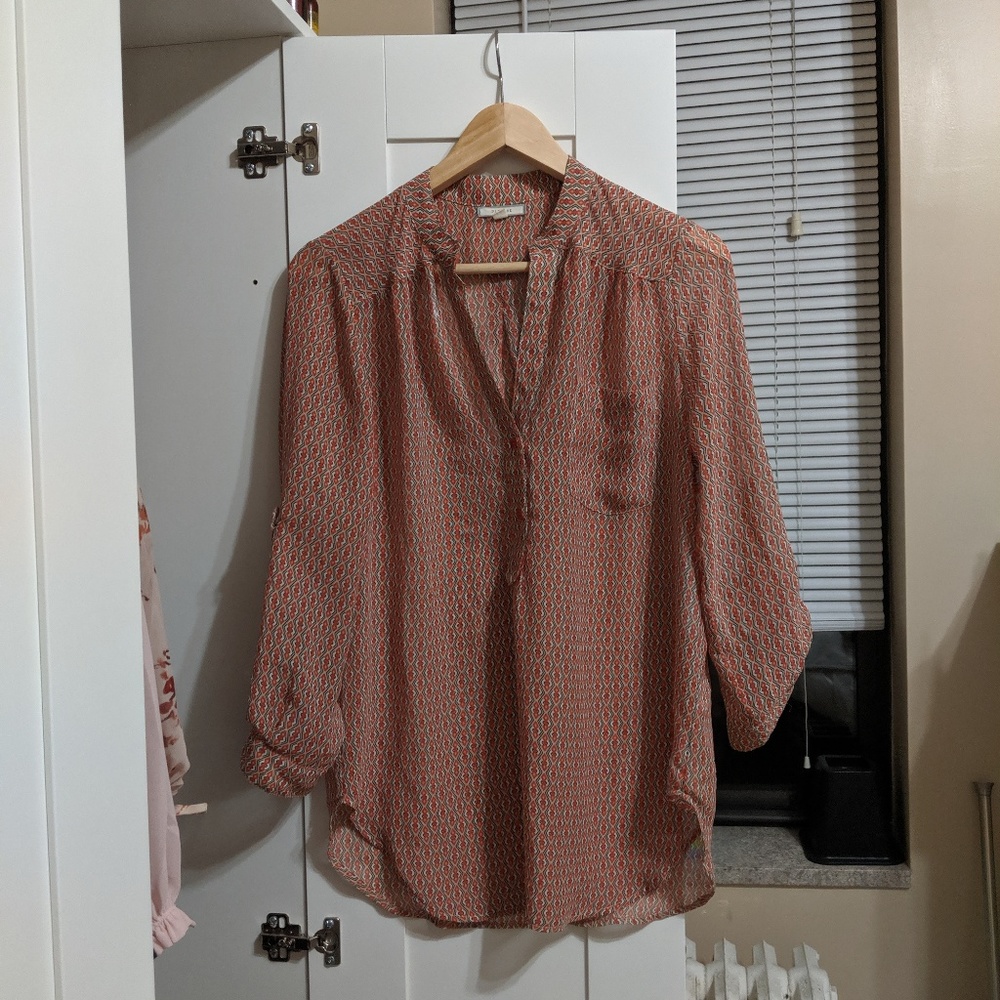 Red Sheer Work Tunic - Picture 5 of 6